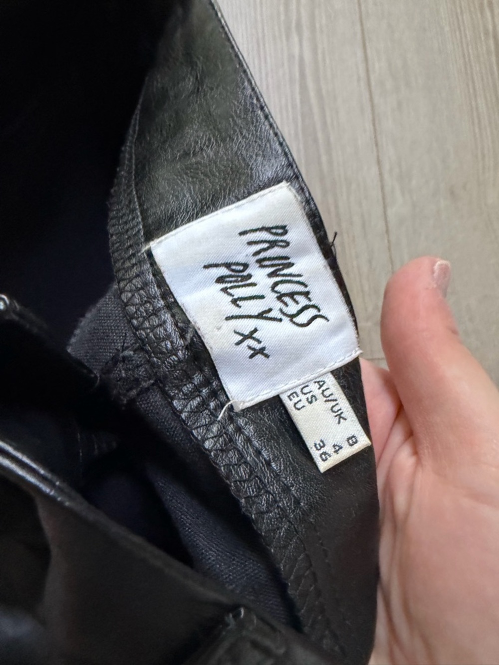 Princess Polly Macey Black High Rise Straight Leg Faux Leather Vegan Pants - Picture 4 of 5